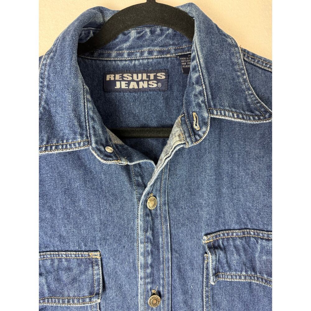 results jean mens  Vintage Blue Denim Jean Jacket - Size Medium - Picture 5 of 12